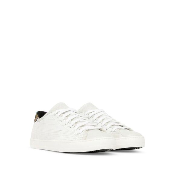 NWT P448 Womens White Carved Johnny Toe Platform Leather Athletic Sneakers 36